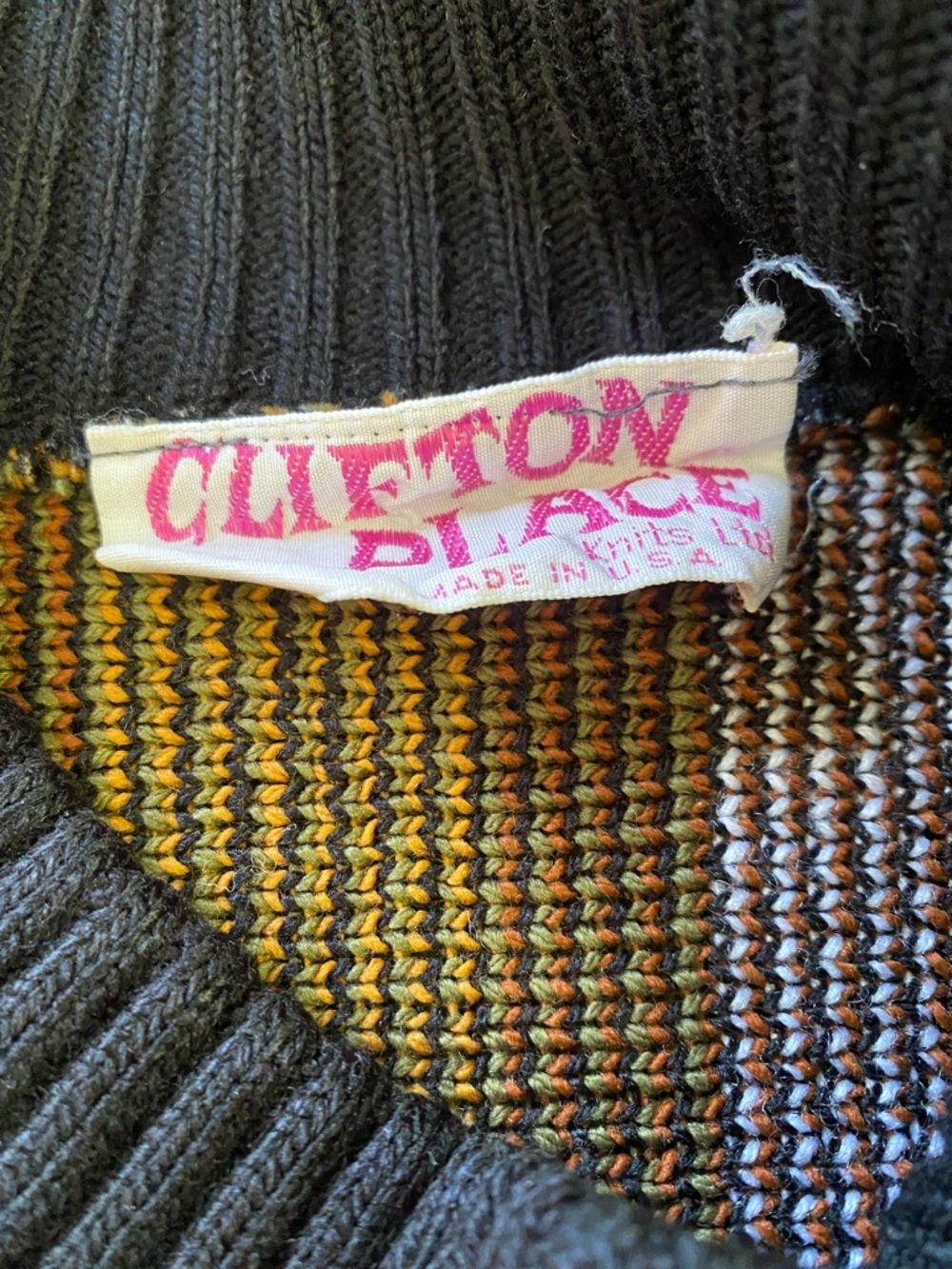 Black Turtleneck Tunic Sweater with Earth-Tone Fair Isle Pattern - Picture 2 of 4